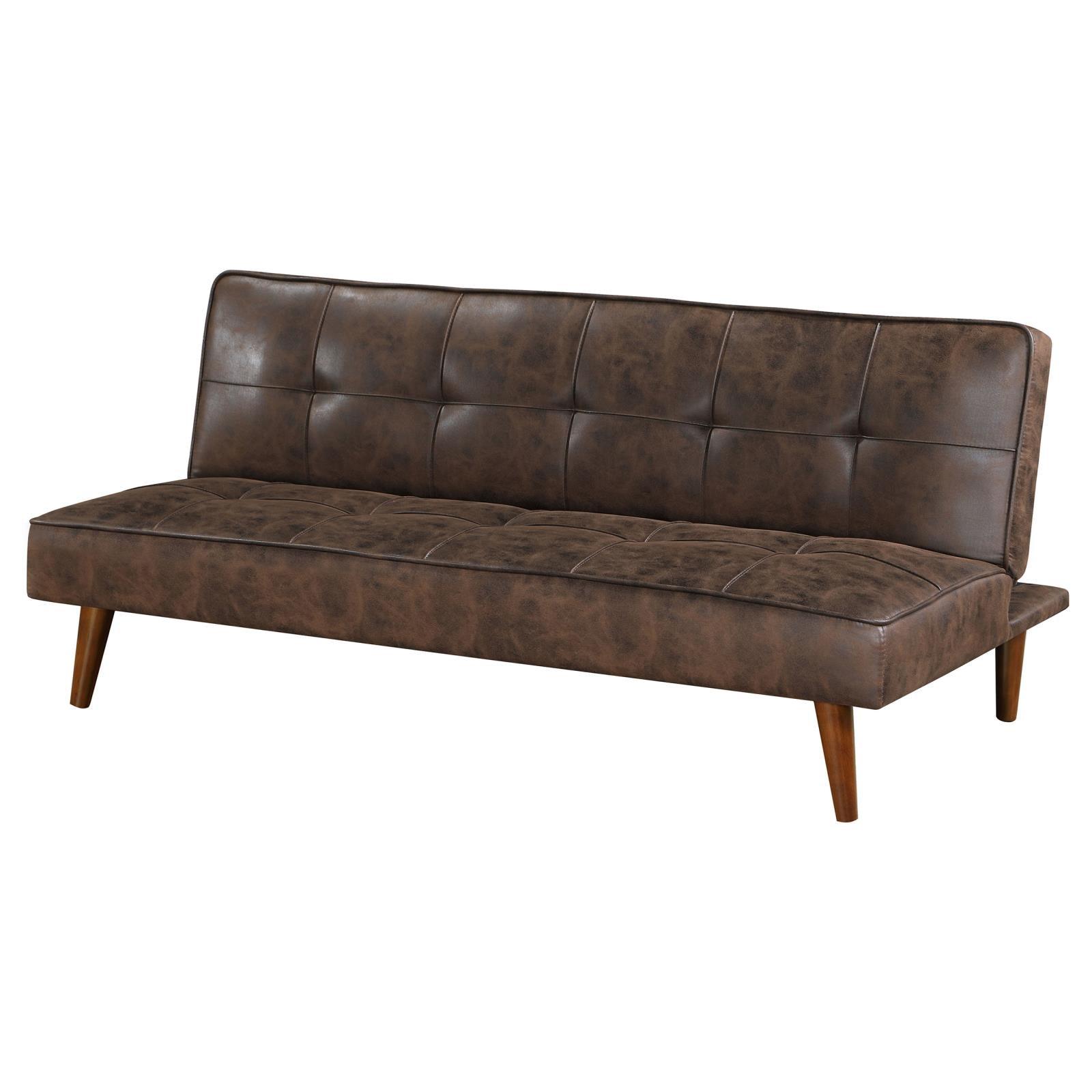 Jenson Upholstered Sofa Bed showing wood finish legs