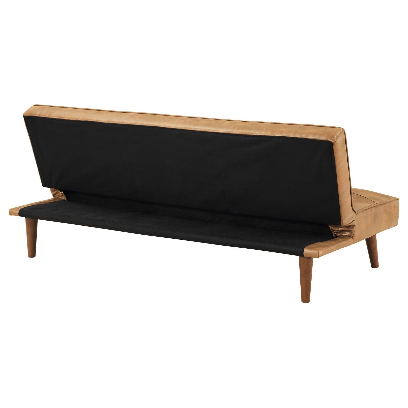 Jenson Convertible Sofa Bed Saddle Brown profile view