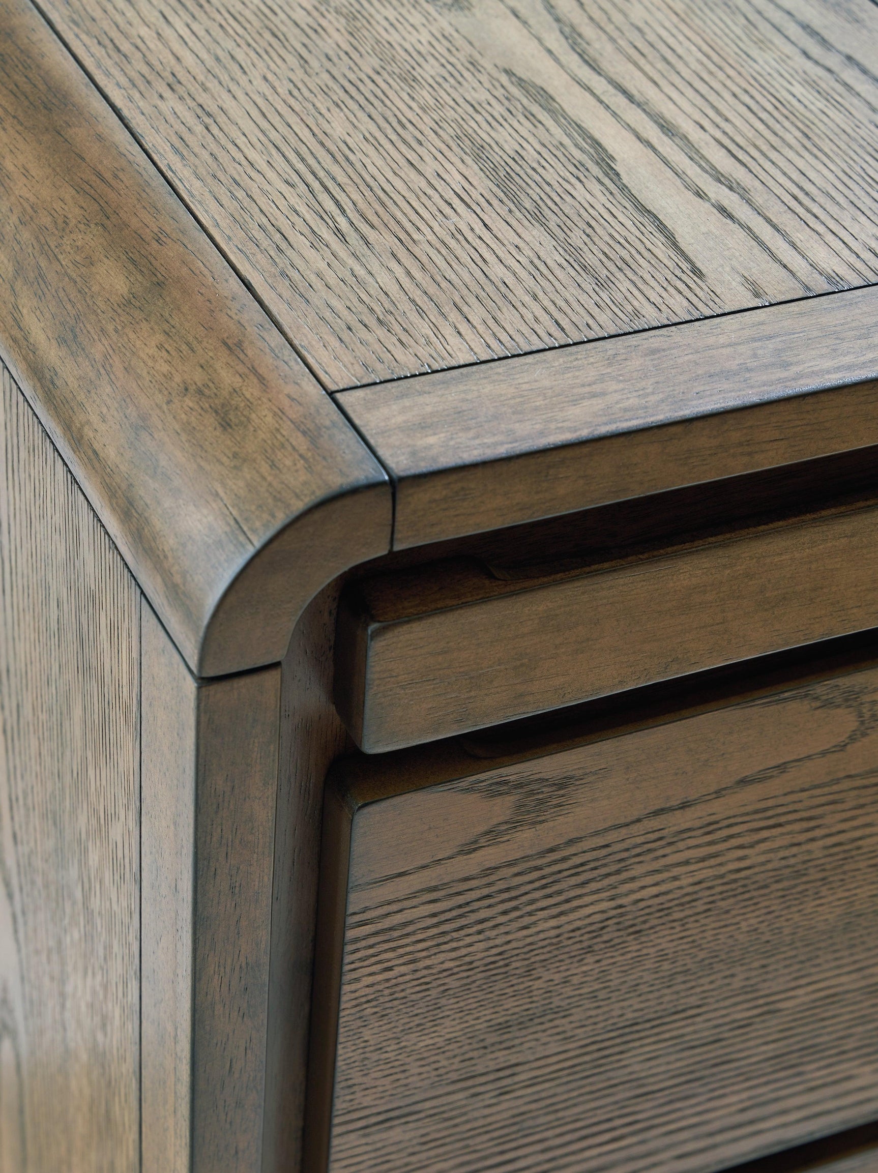 Jensworth Brown Accent Table rear view showing power cord