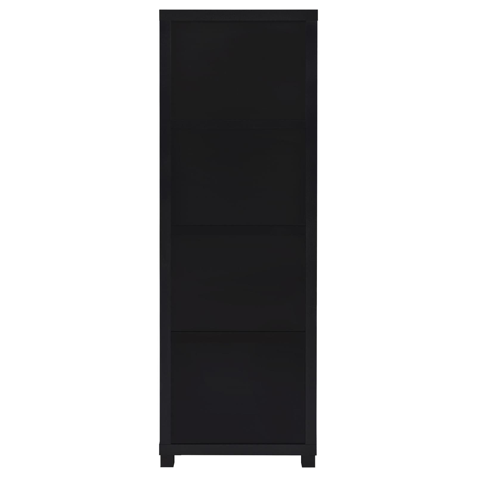 Jupiter 3-Shelf Media Tower Bookcase With Storage Cabinet Black 707756 - Ella Furniture