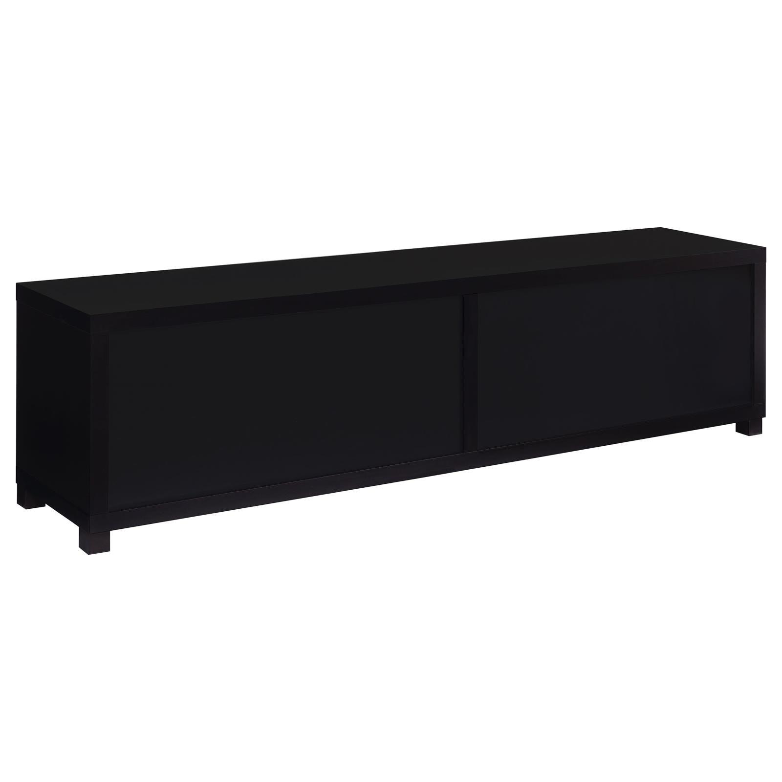Jupiter media console showing glass door panels