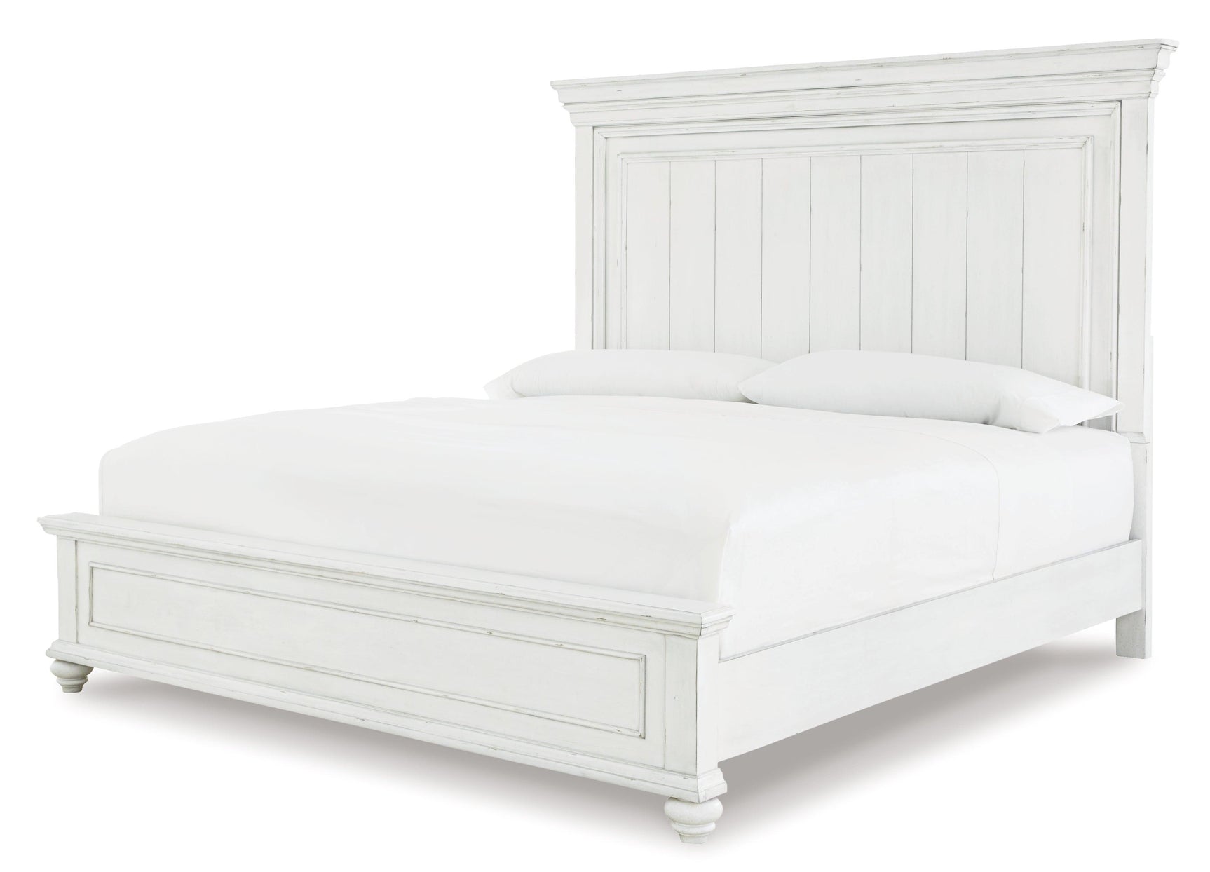 Kanwyn Whitewash Panel Bedroom Set front view showing panel bed