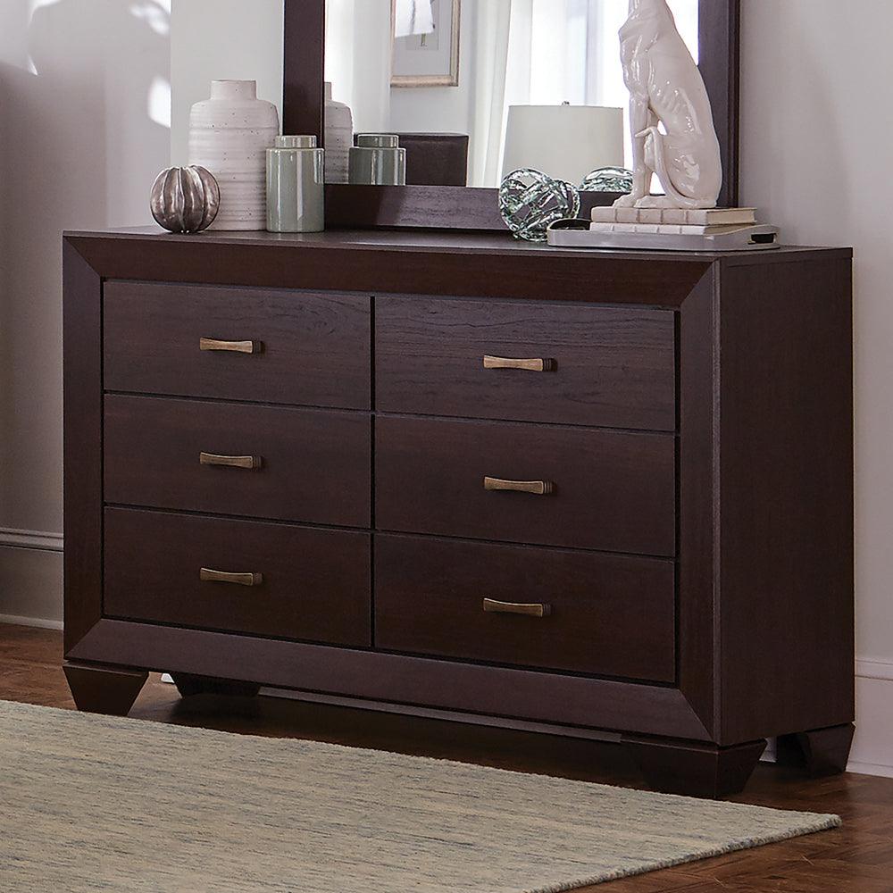 Kauffman Dark Cocoa Panel Bedroom Set - Ella Furniture