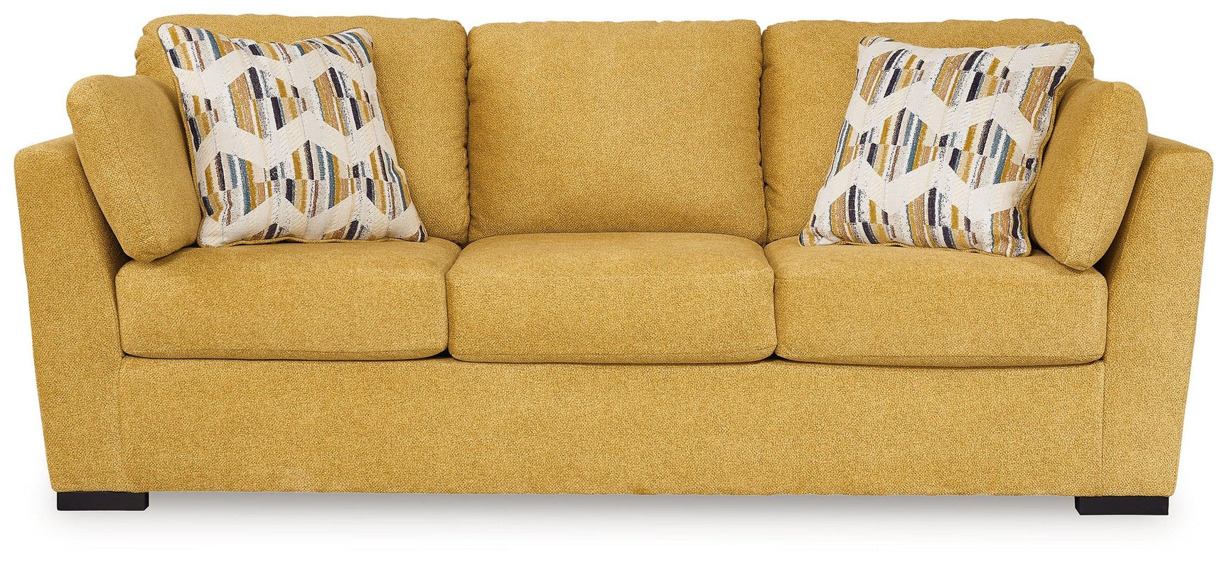 Keerwick Queen Sofa Sleeper in sunflower chenille viewed from above