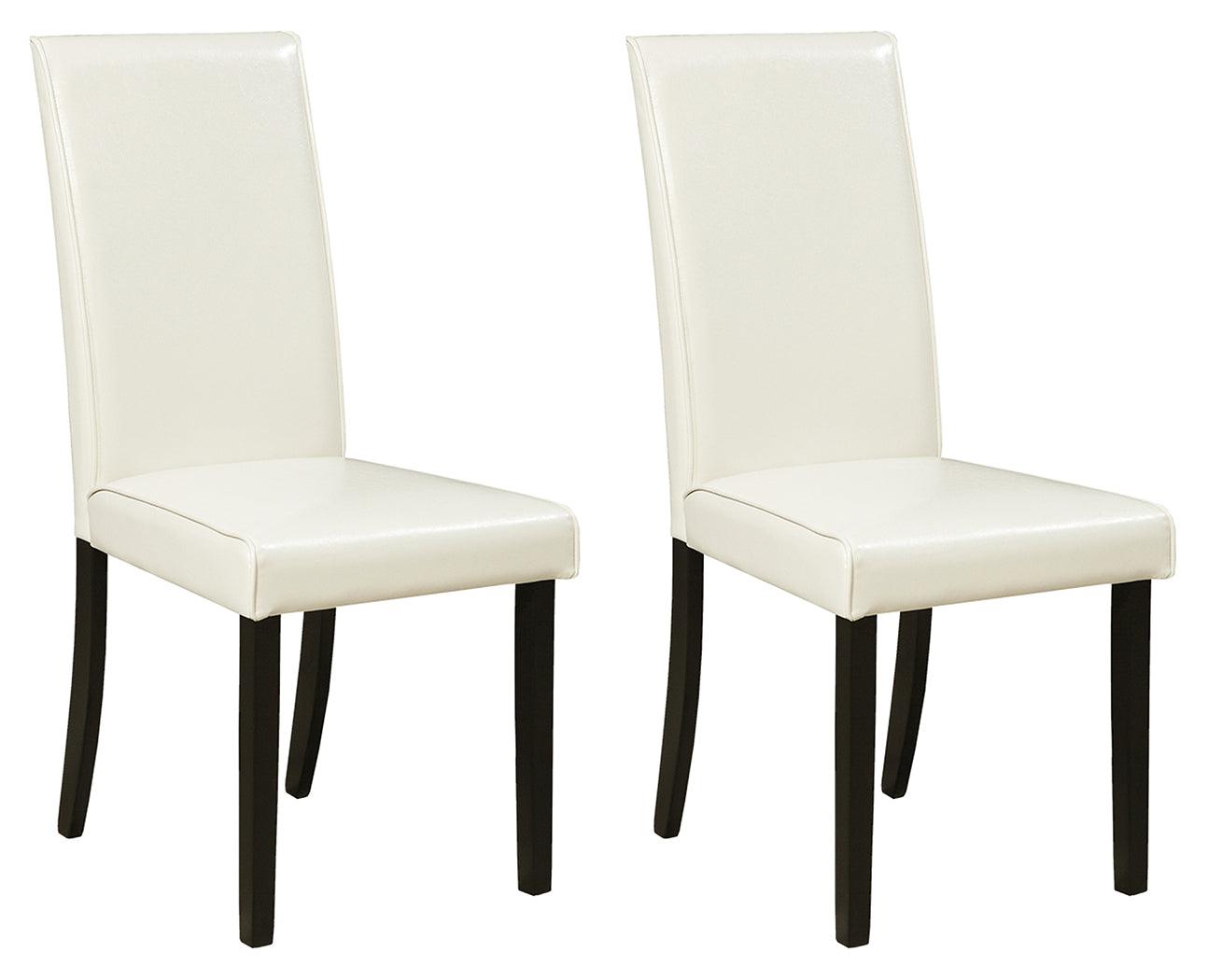 Set of two Kimonte Ivory dining chairs with high backs