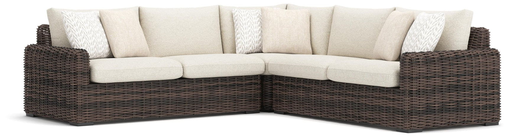 Kimora Beige/Dark Brown 3-Piece Outdoor Sectional - image 2
