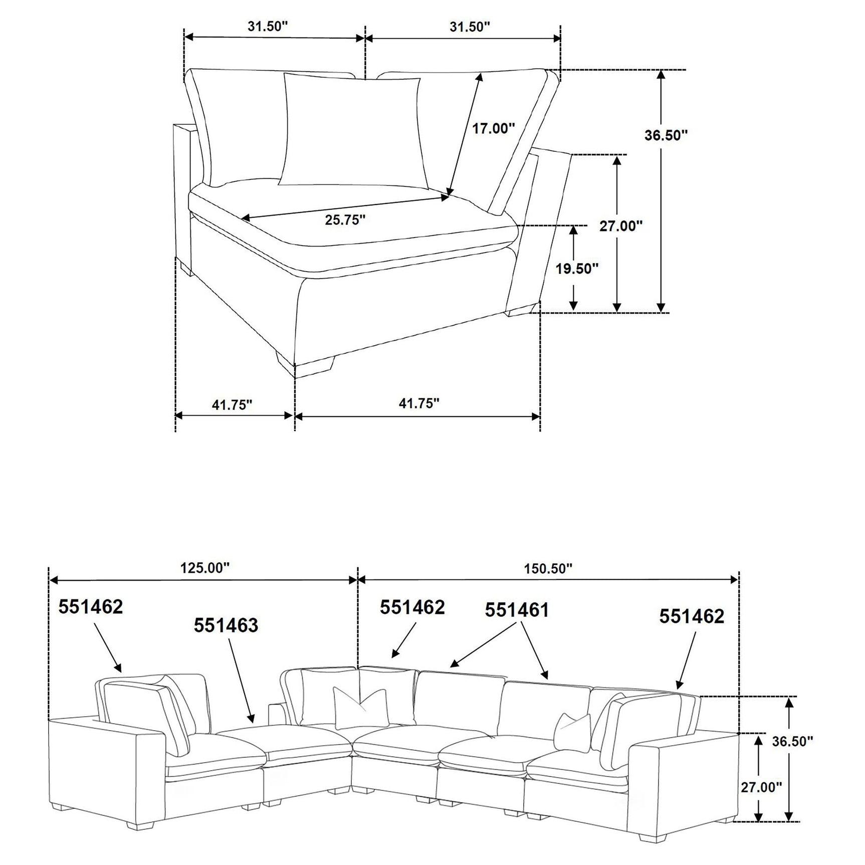 Living room setup with Lakeview 5-Piece Ivory Sectional