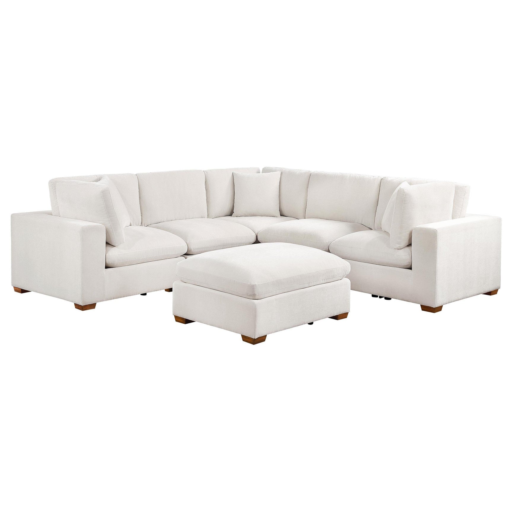Side view of Lakeview 6-Piece Upholstered Modular Sectional Sofa Ivory