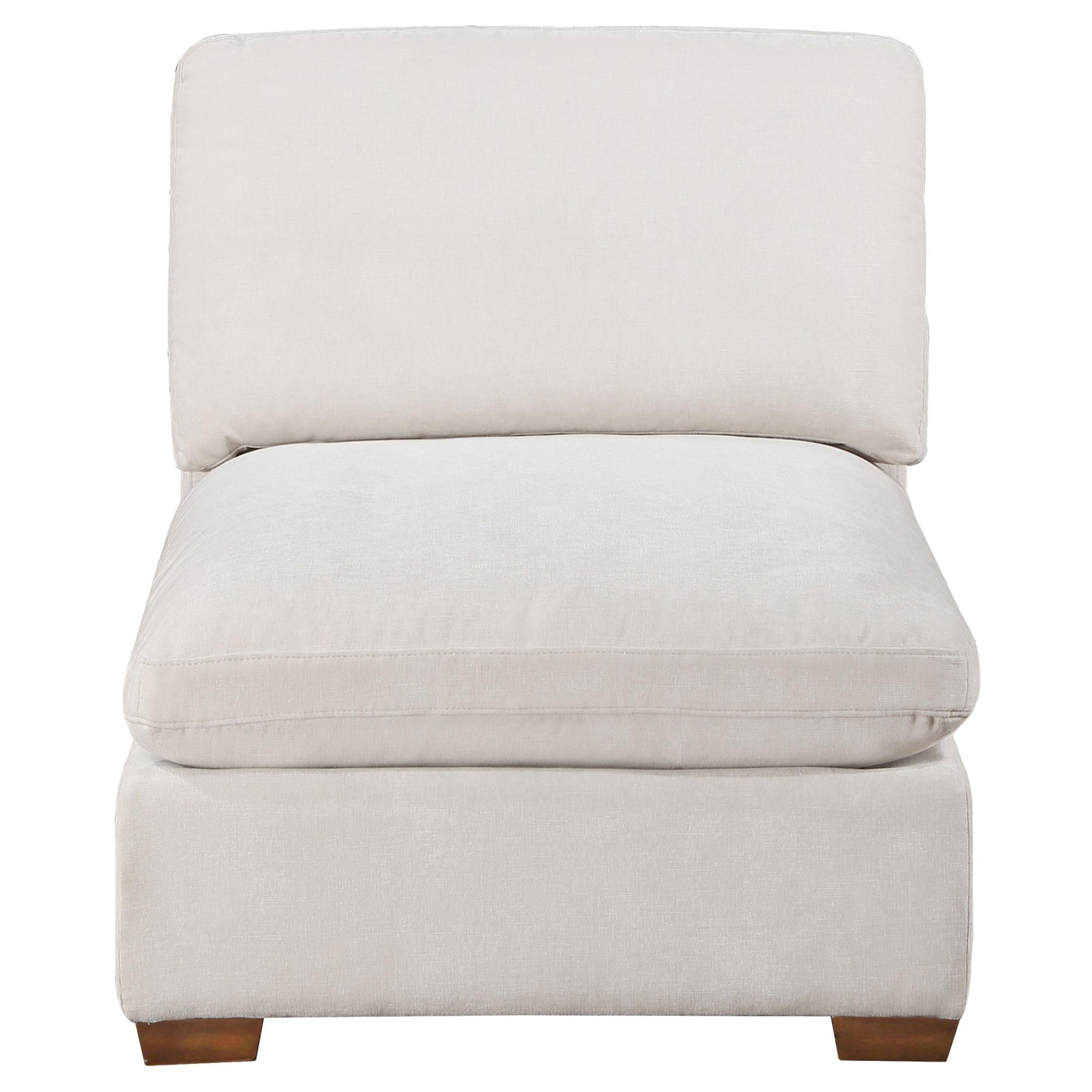 Lakeview Ivory Upholstered Armless Chair side angle