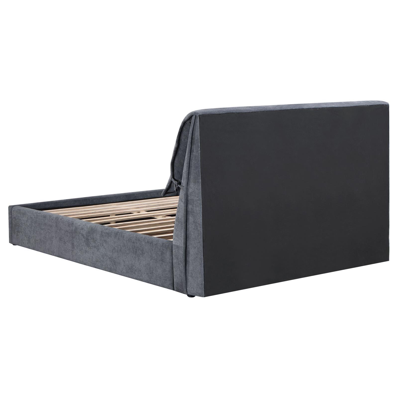 Pillow headboard details on Laurel Upholstered Queen Platform Bed