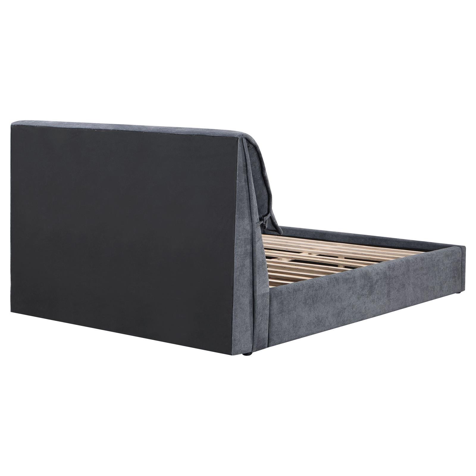 Laurel Queen Platform Bed with center rail and support legs visible