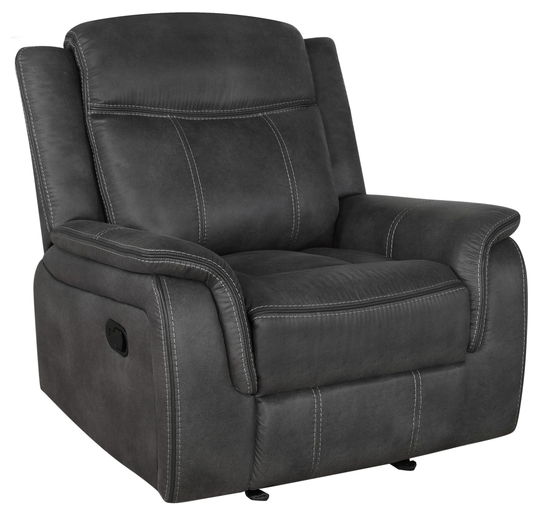 Lawrence 3-piece charcoal sofa set in living room setting