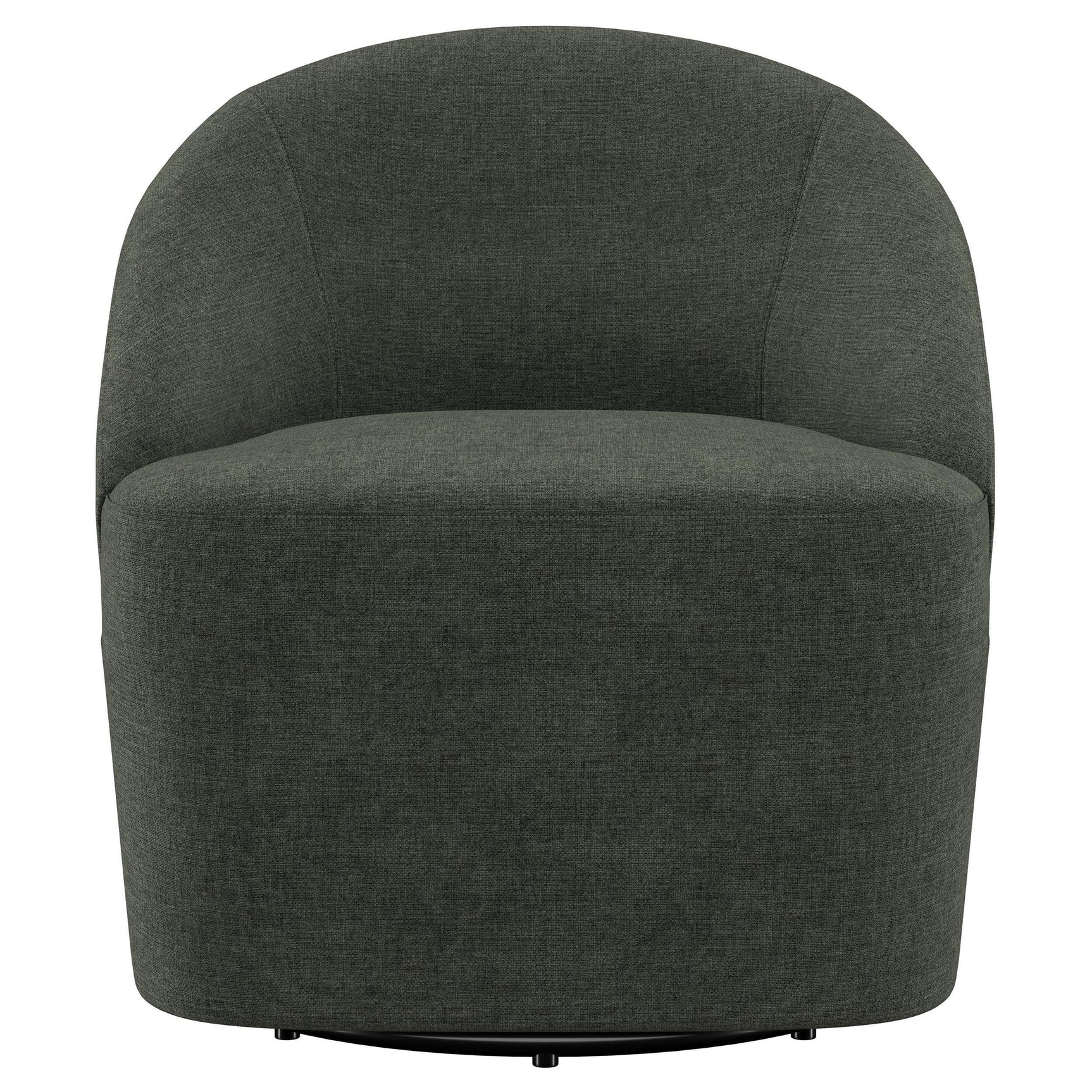 Leon Upholstered Barrel Accent Swivel Chair Hunter Green angled back