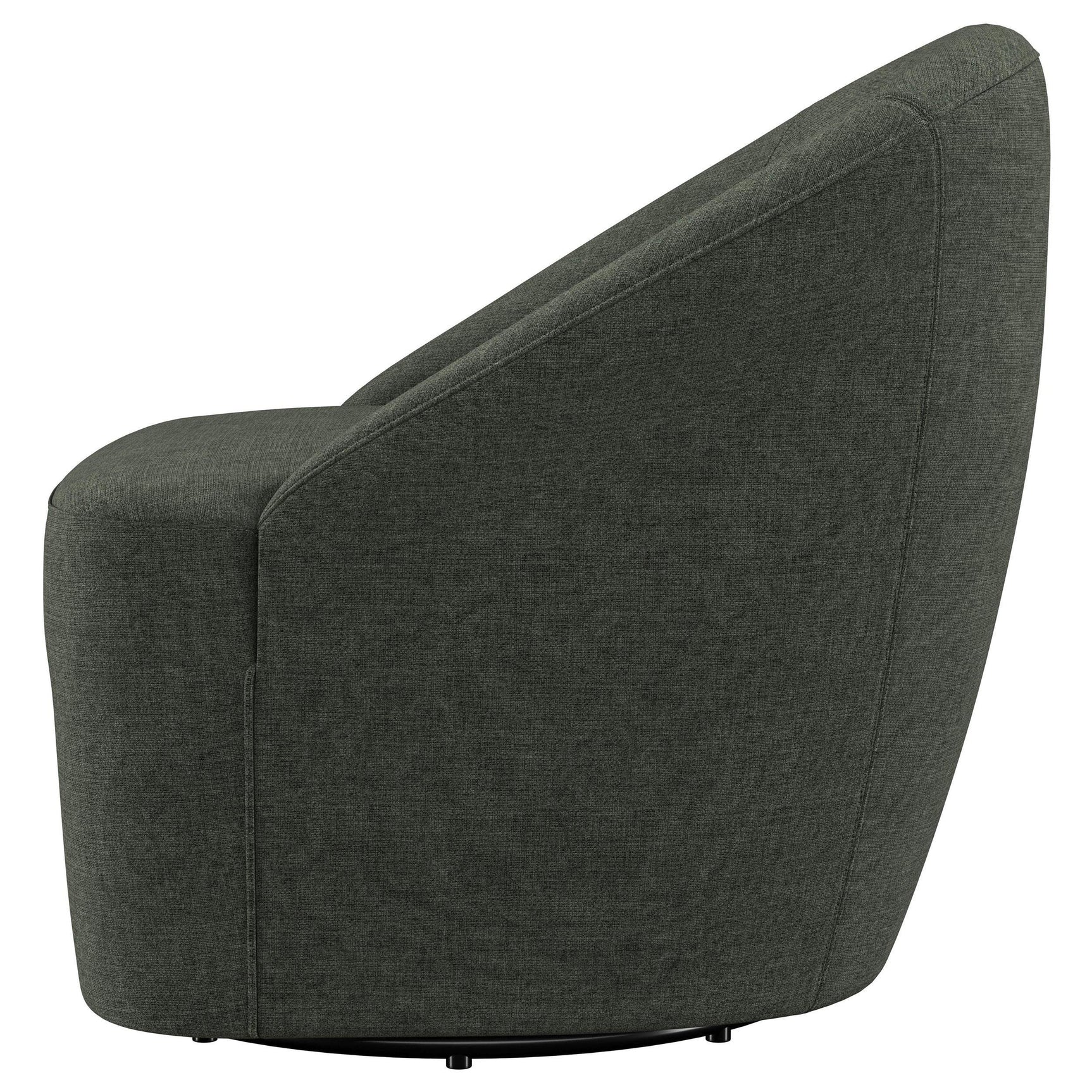 Leon Upholstered Barrel Accent Swivel Chair Hunter Green angled top view