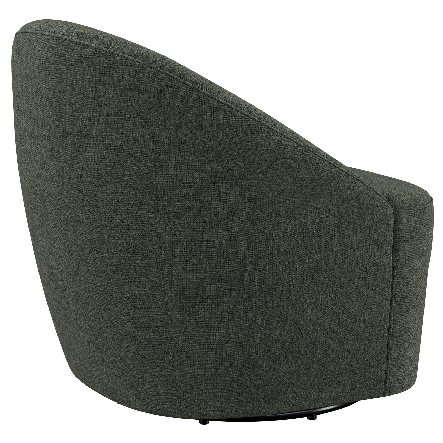Leon Upholstered Barrel Accent Swivel Chair Hunter Green fabric texture closeup