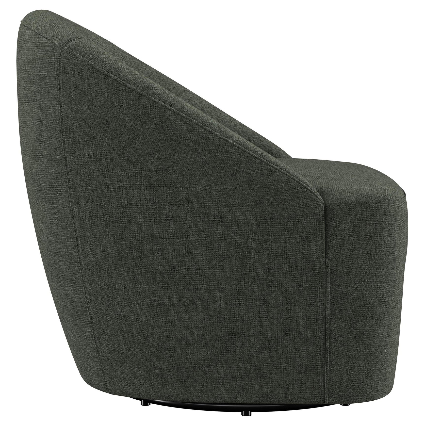 Leon Upholstered Barrel Accent Swivel Chair Hunter Green full side profile
