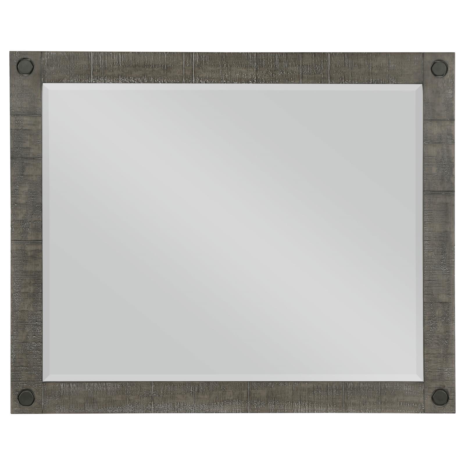 Lilith Rectangular Dresser Mirror Distressed Grey full horizontal view