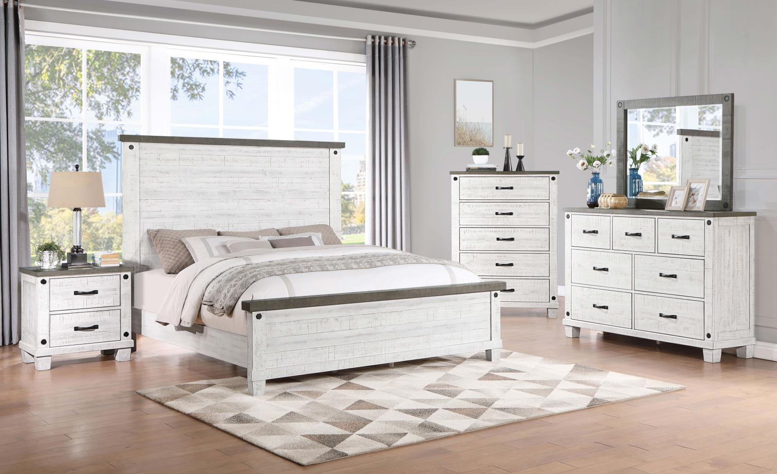 Lilith Rectangular Dresser Mirror Distressed Grey side profile view