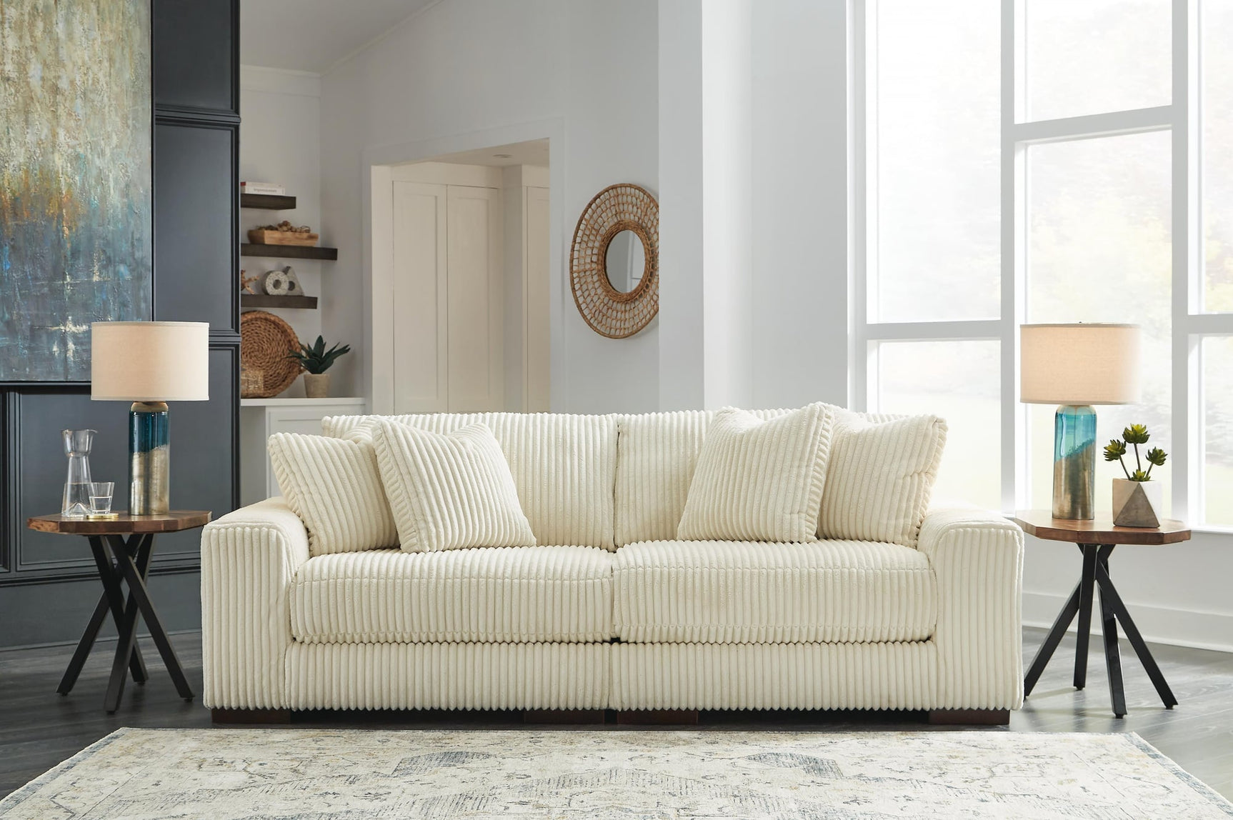 Lindyn Ivory Velvet 2-Piece Sectional Sofa - image 3