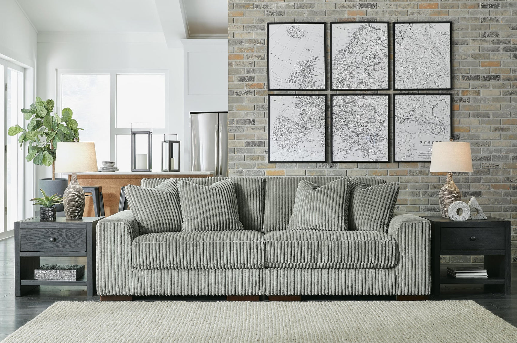 Lindyn Fog Velvet 2-Piece Sectional Sofa - image 3