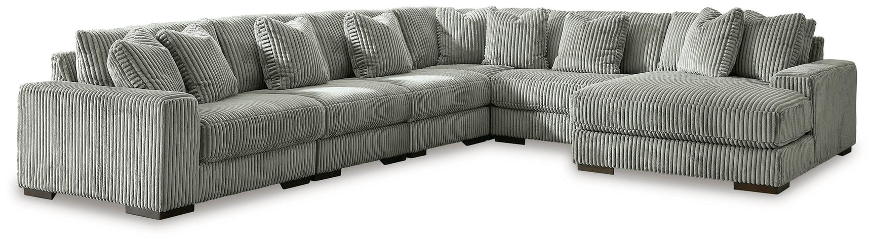 Lindyn Fog Velvet 6-Piece Sectional with Chaise - image 1