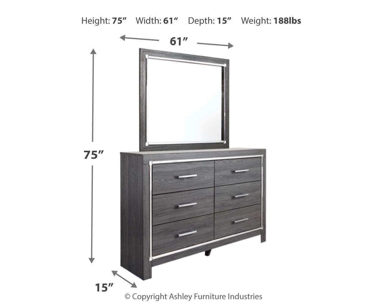 Bedroom view showcasing Lodanna Gray Panel Storage Bedroom Set