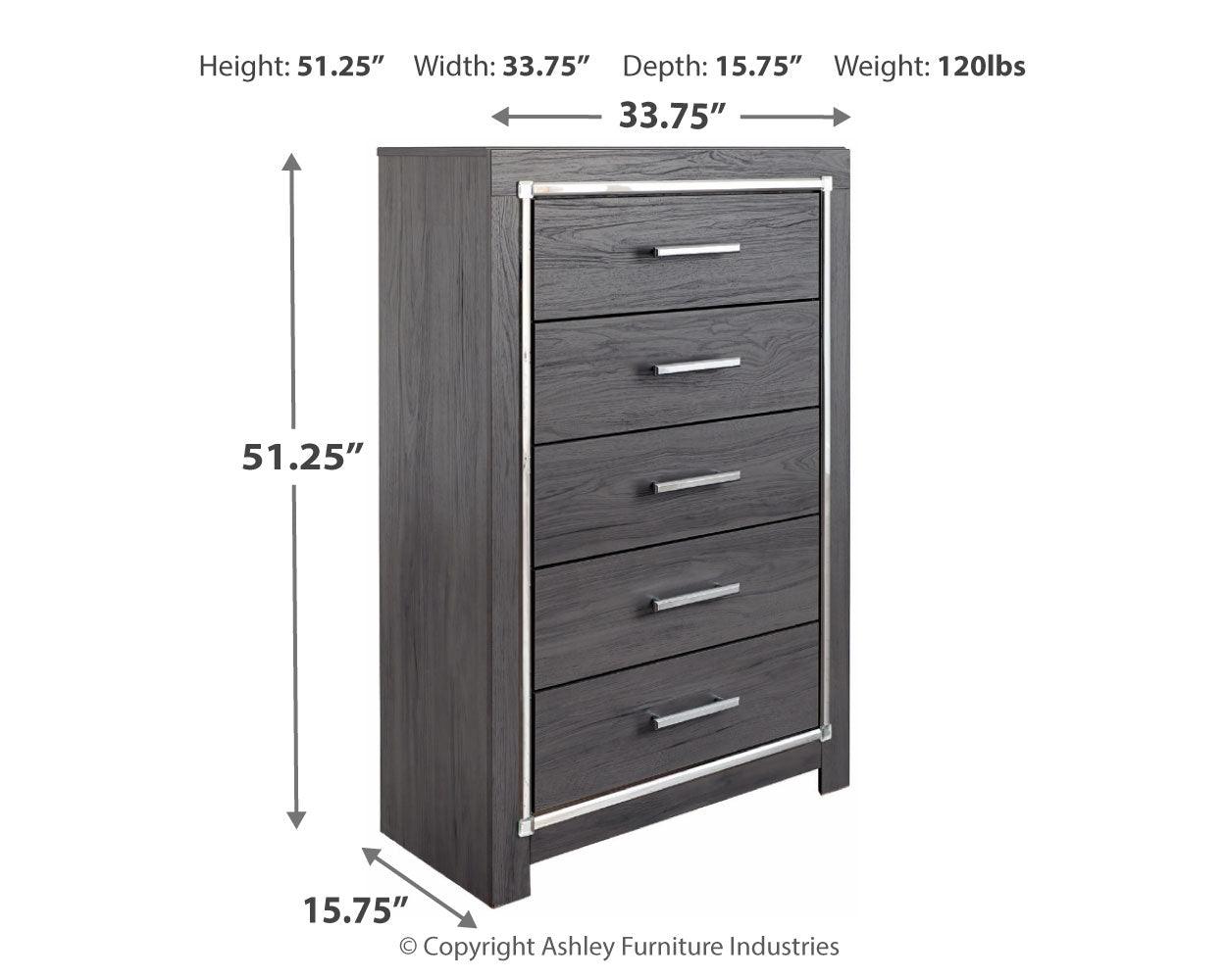 Side view of nightstand from Lodanna Gray Panel Storage Bedroom Set