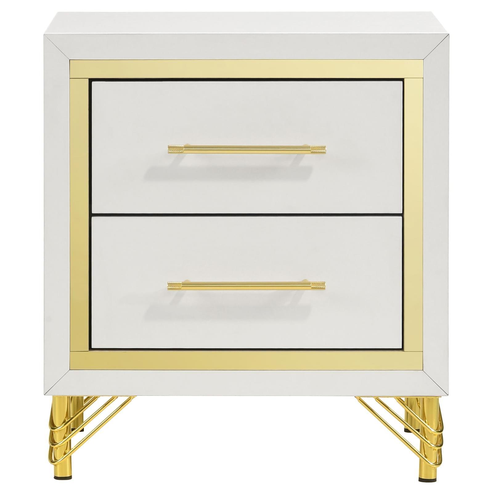 Lucia Nightstand drawer detail with gold handle