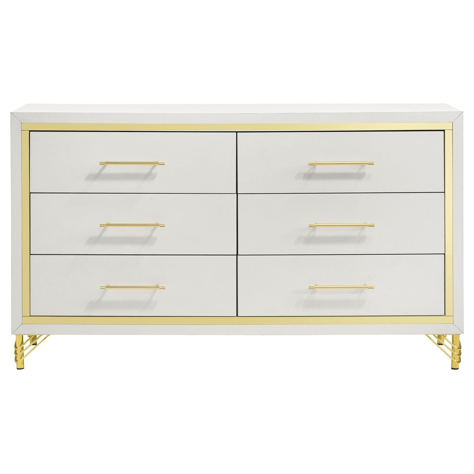 Side angle showing hairpin inspired legs of Lucia dresser