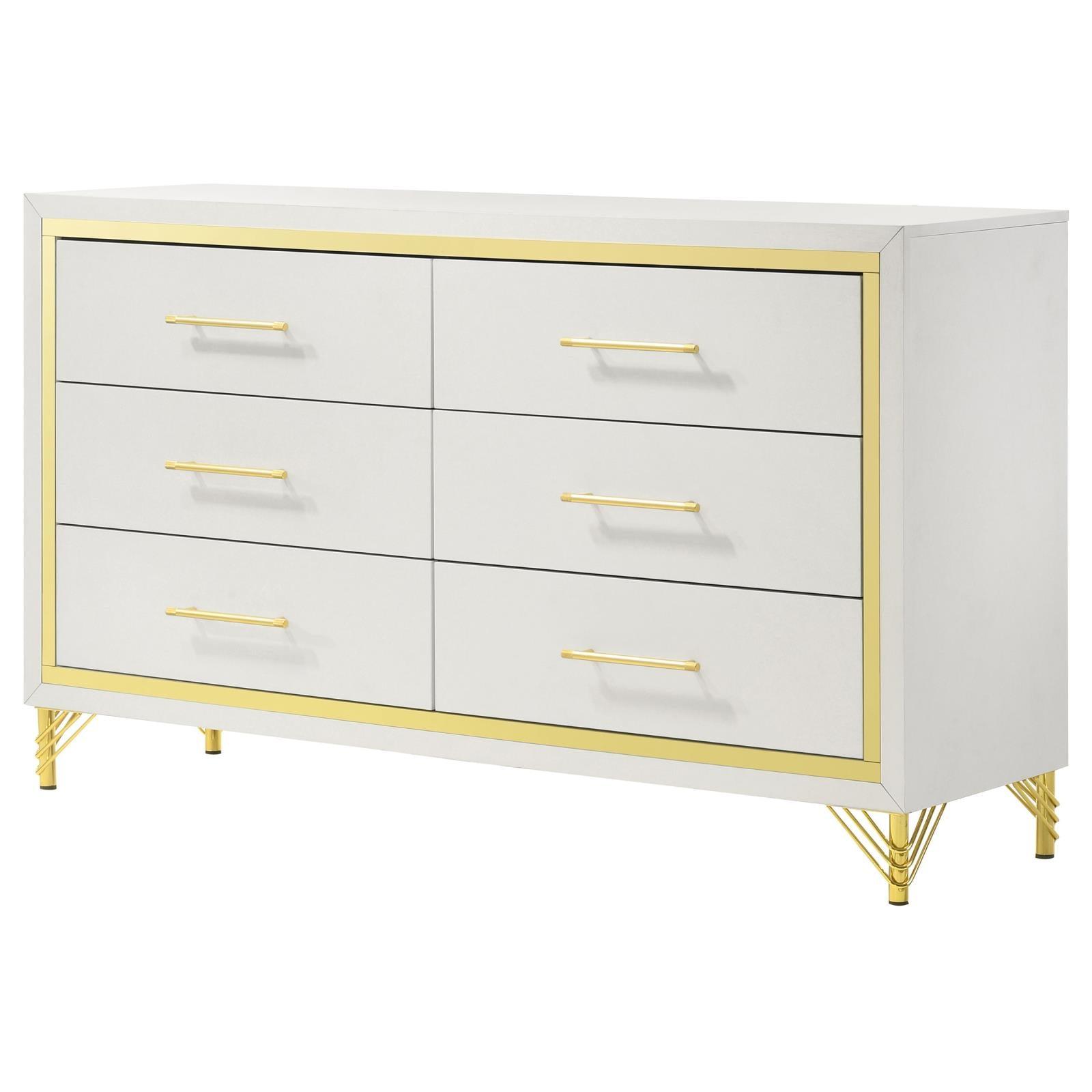 Top view highlighting spacious drawers of Lucia dresser