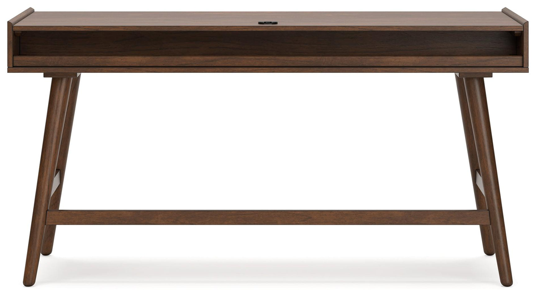Lyncott Brown 60" Mid-Century Style Home Office Desk drawer detail