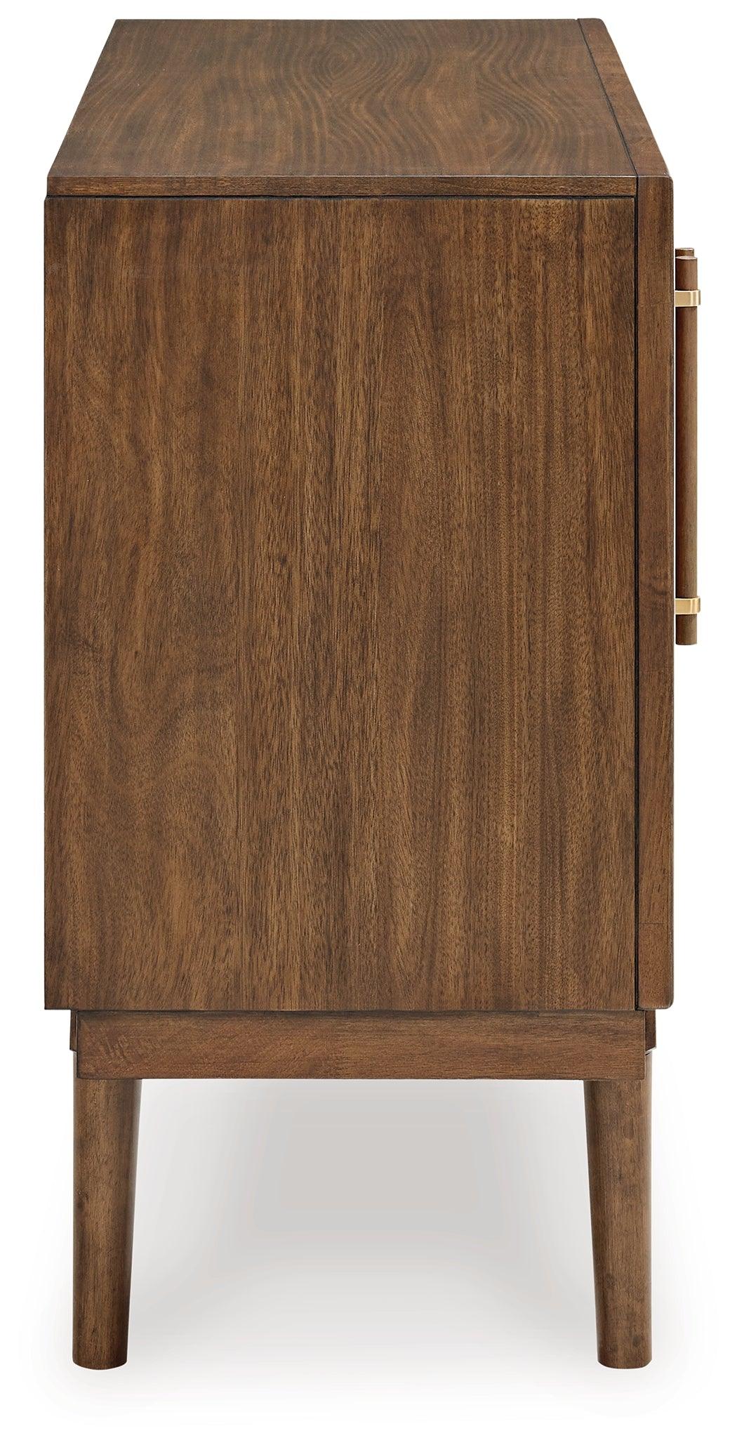 Interior shelf behind cabinet doors of Lyncott Dining Server