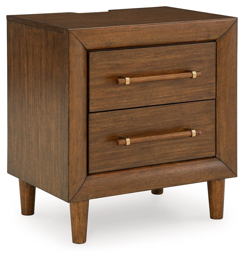 Lyncott Brown Nightstand side profile