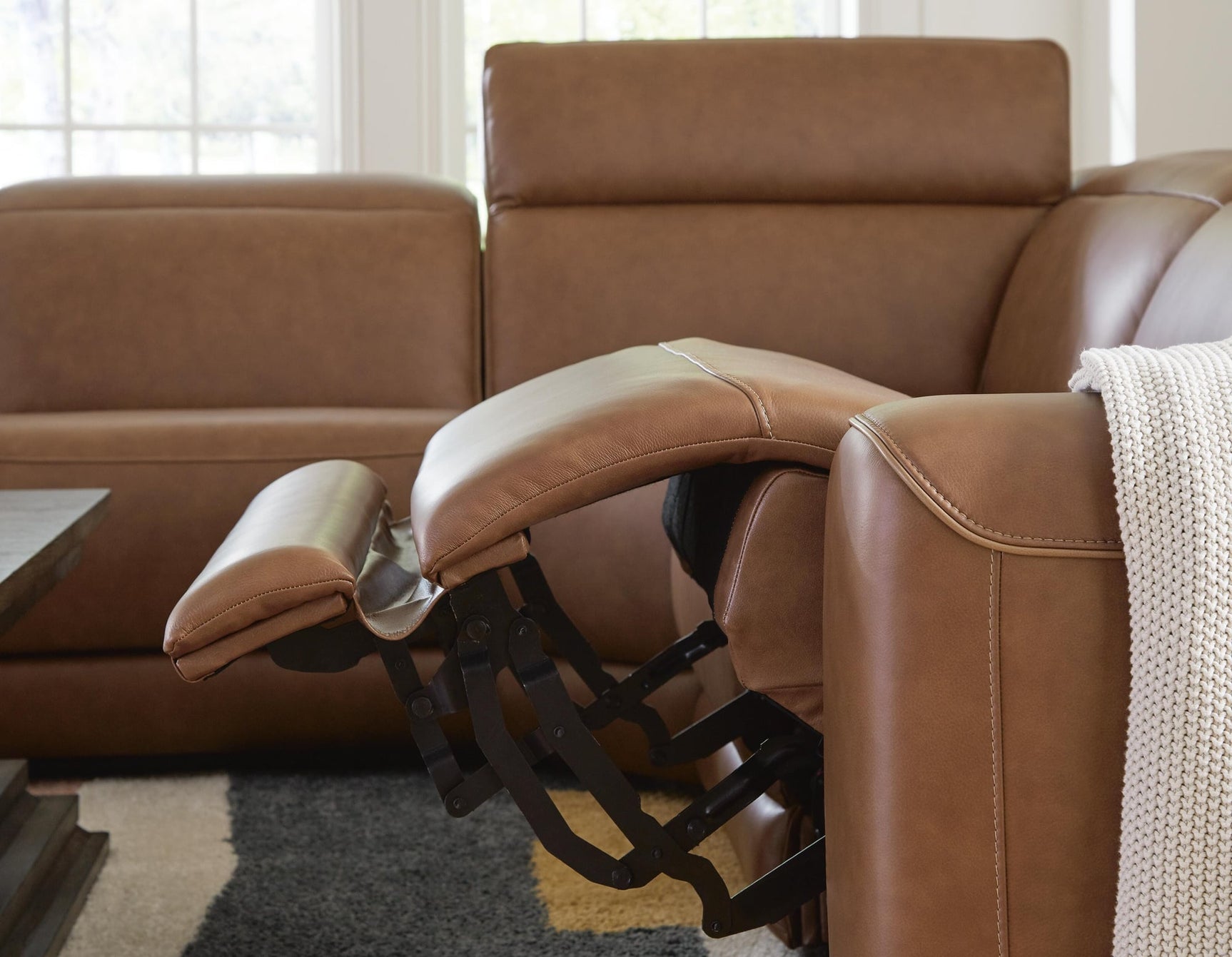 Magic Man Caramel 5-Piece Power Reclining Sectional with Console - image 3