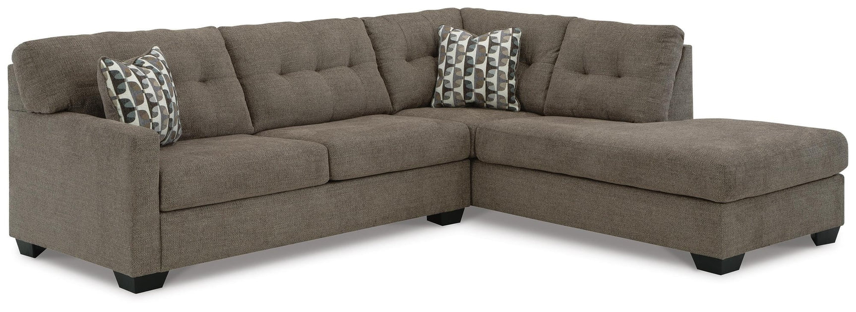Mahoney Chocolate 2-Piece Sectional with Ottoman - image 3