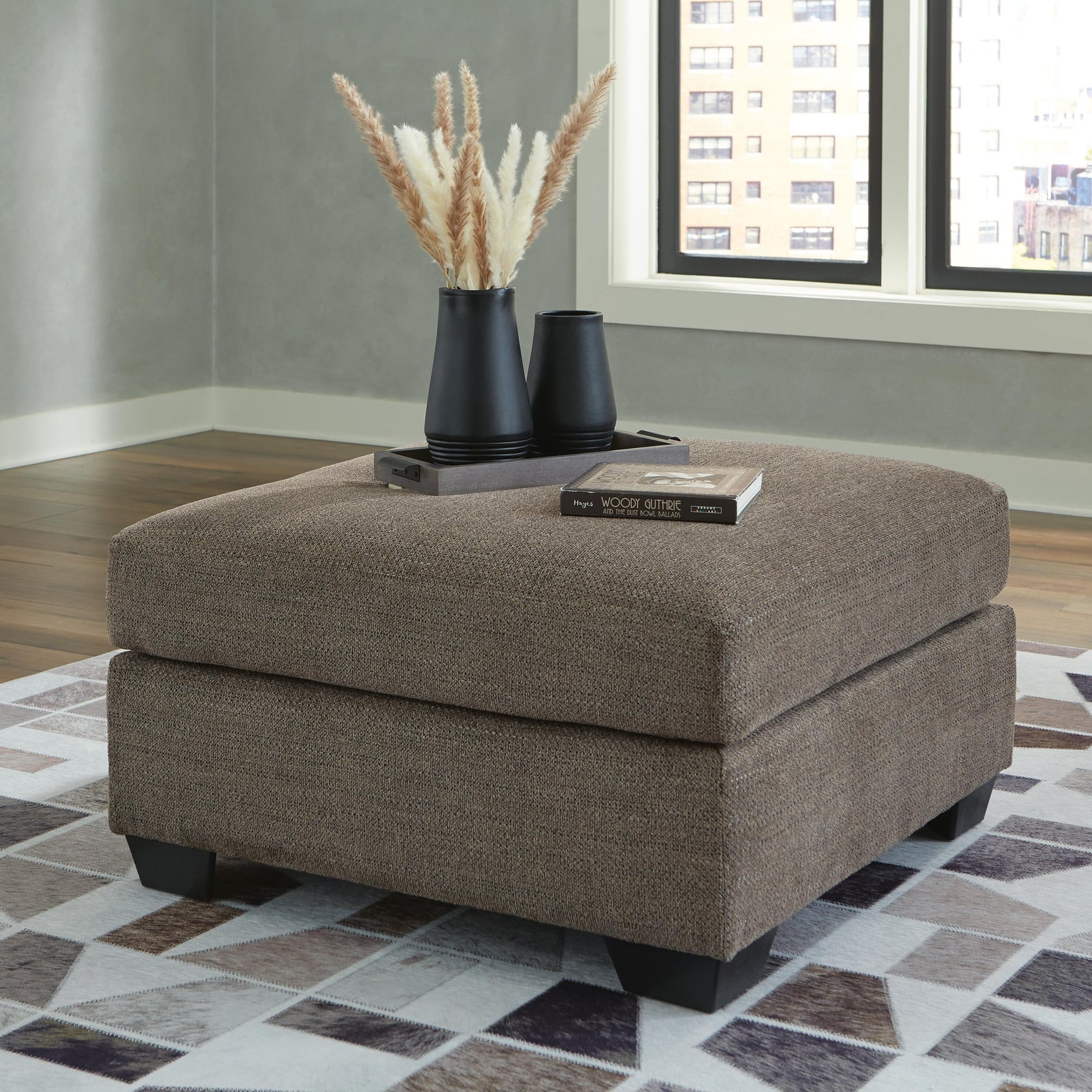 Mahoney Chocolate 2-Piece Sectional with Ottoman - image 9