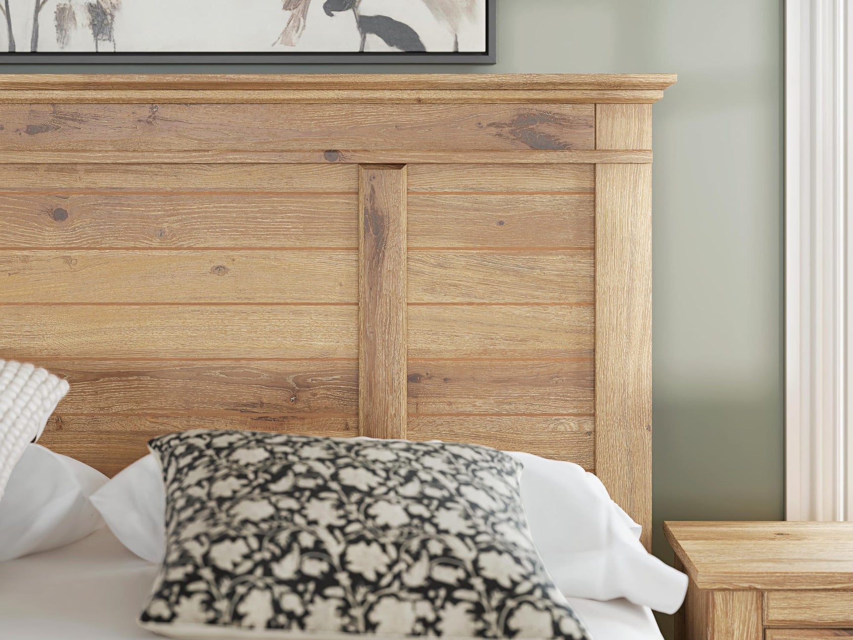 Makidern Tan Queen Panel Storage Bed detail view