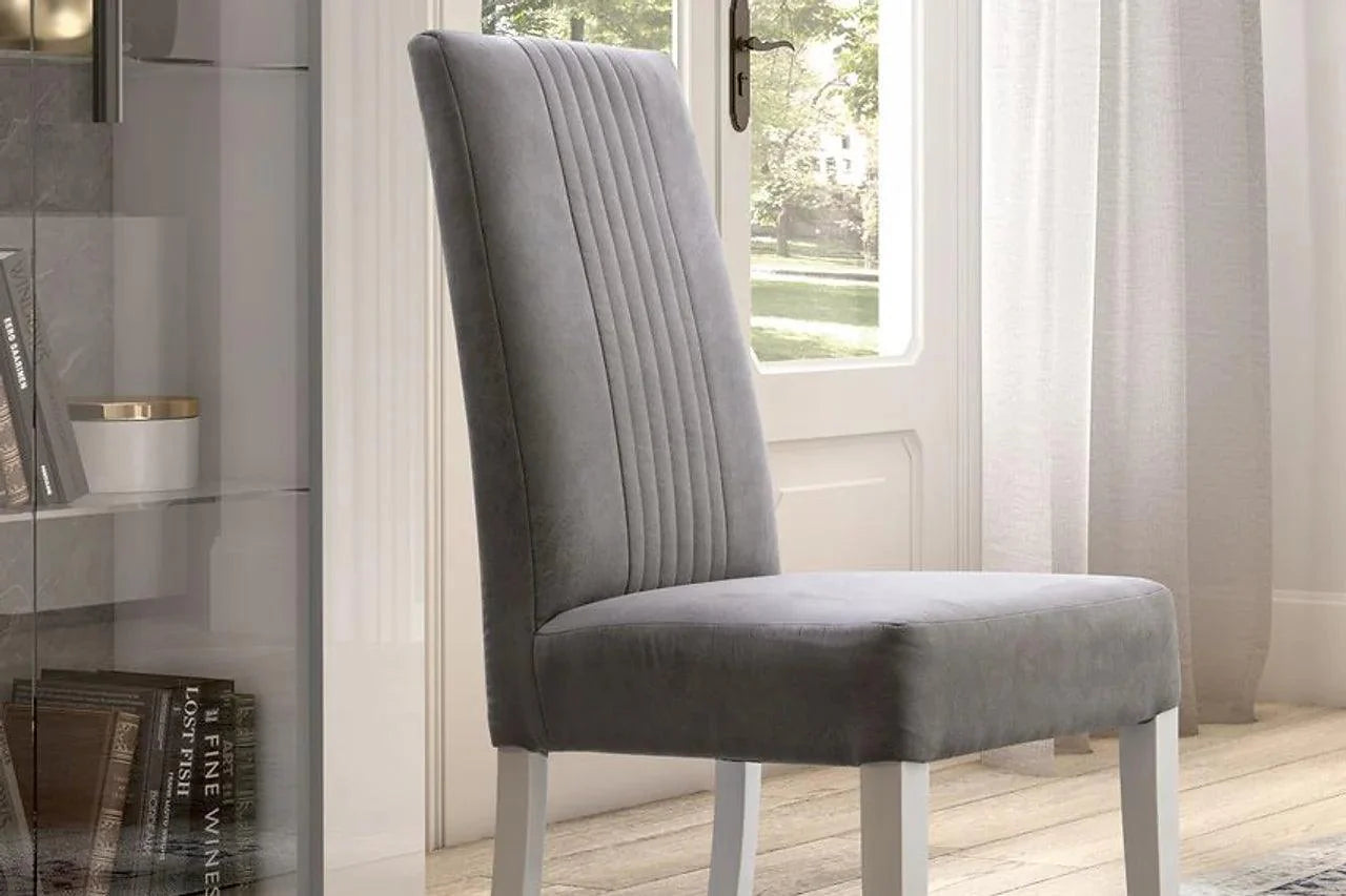 Mara Gray Upholstered Dining Chair close-up of seat and frame details