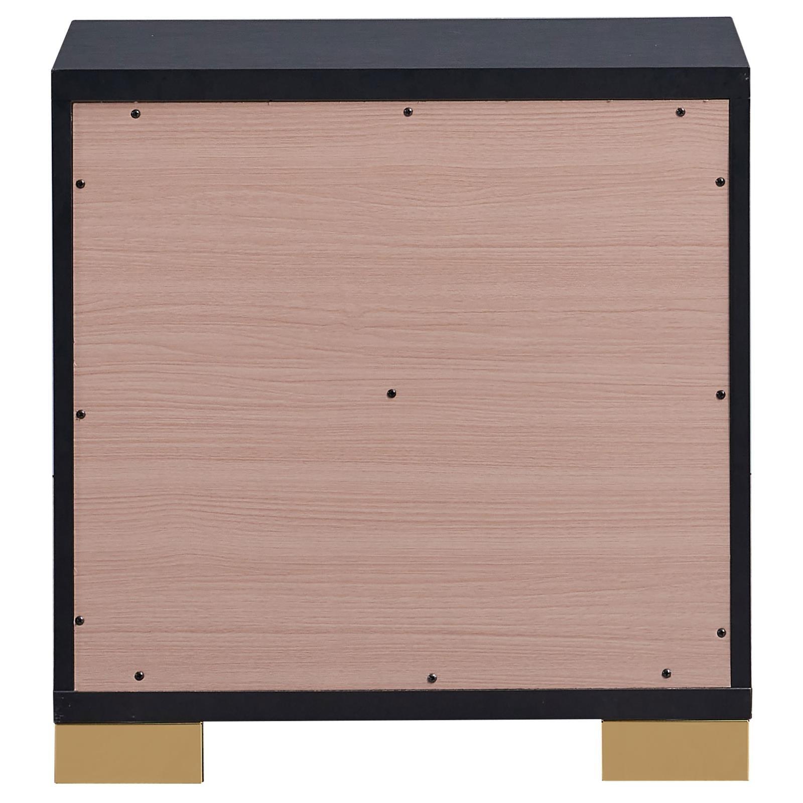 Marceline nightstand corner angle highlighting materials and finish