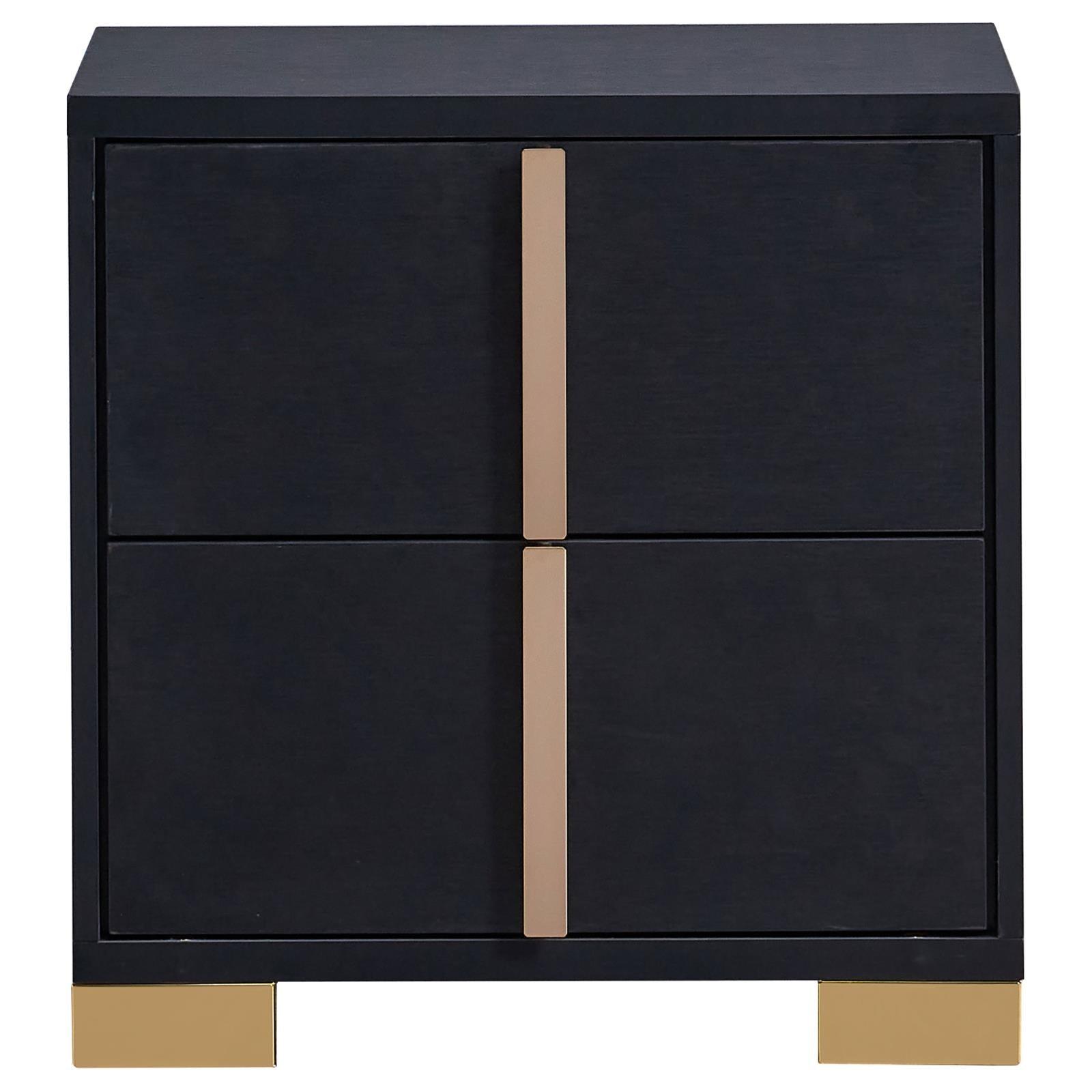 Chest with multiple drawers and gold accent hardware in Marceline set