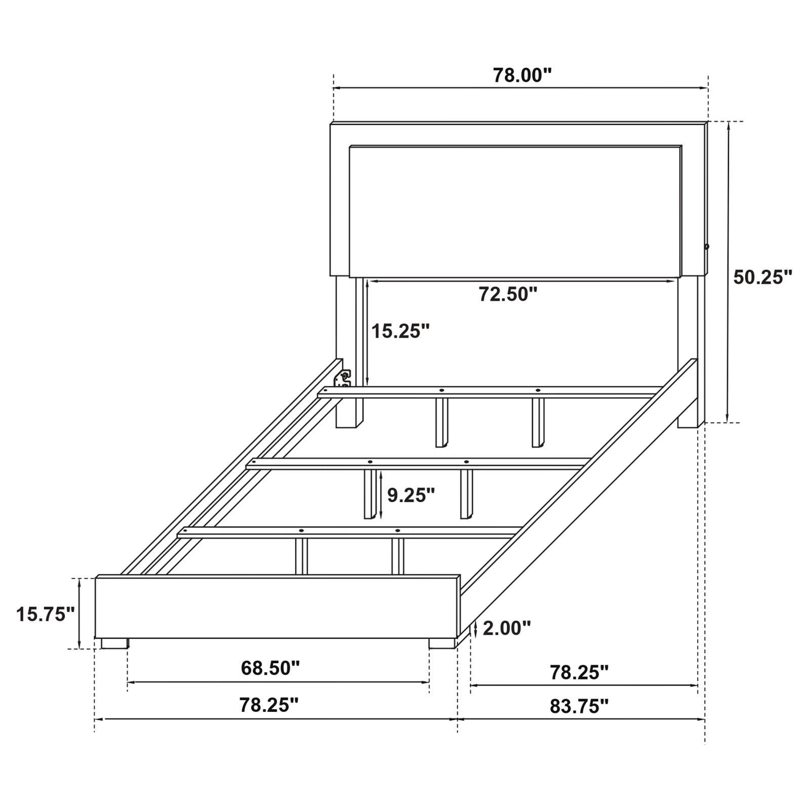 Marceline King Bed white with LED lighting low angle