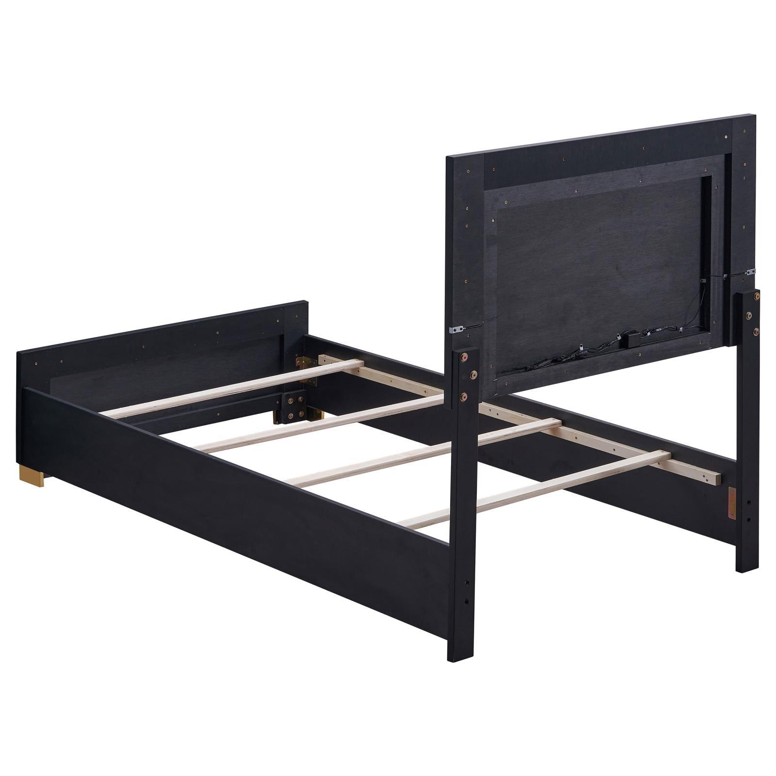 Gold metal finish feet of Marceline Twin Bed