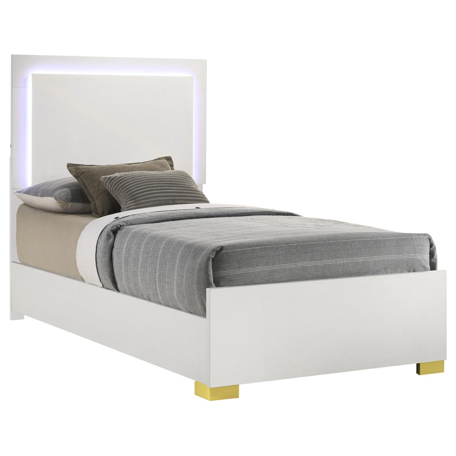 Marceline Twin Bed with LED Headboard - Detail of LED touch controls