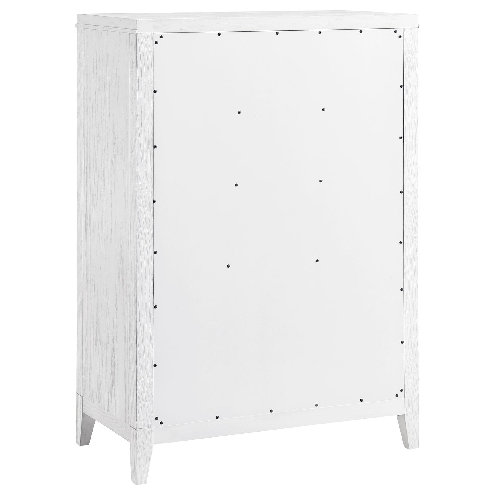 Marielle 5-drawer bedroom chest distressed white top drawer interior