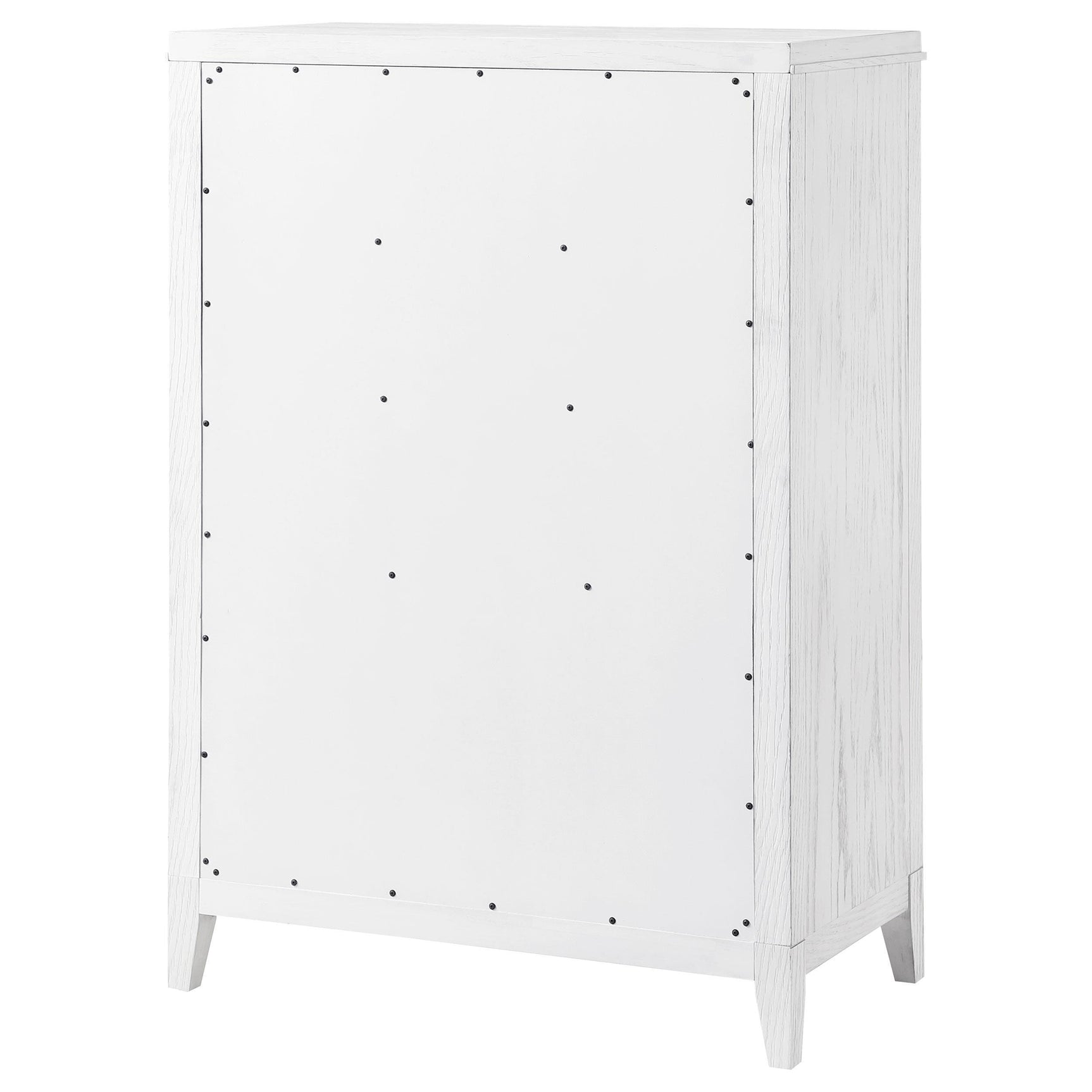 Marielle 5-drawer bedroom chest distressed white full view