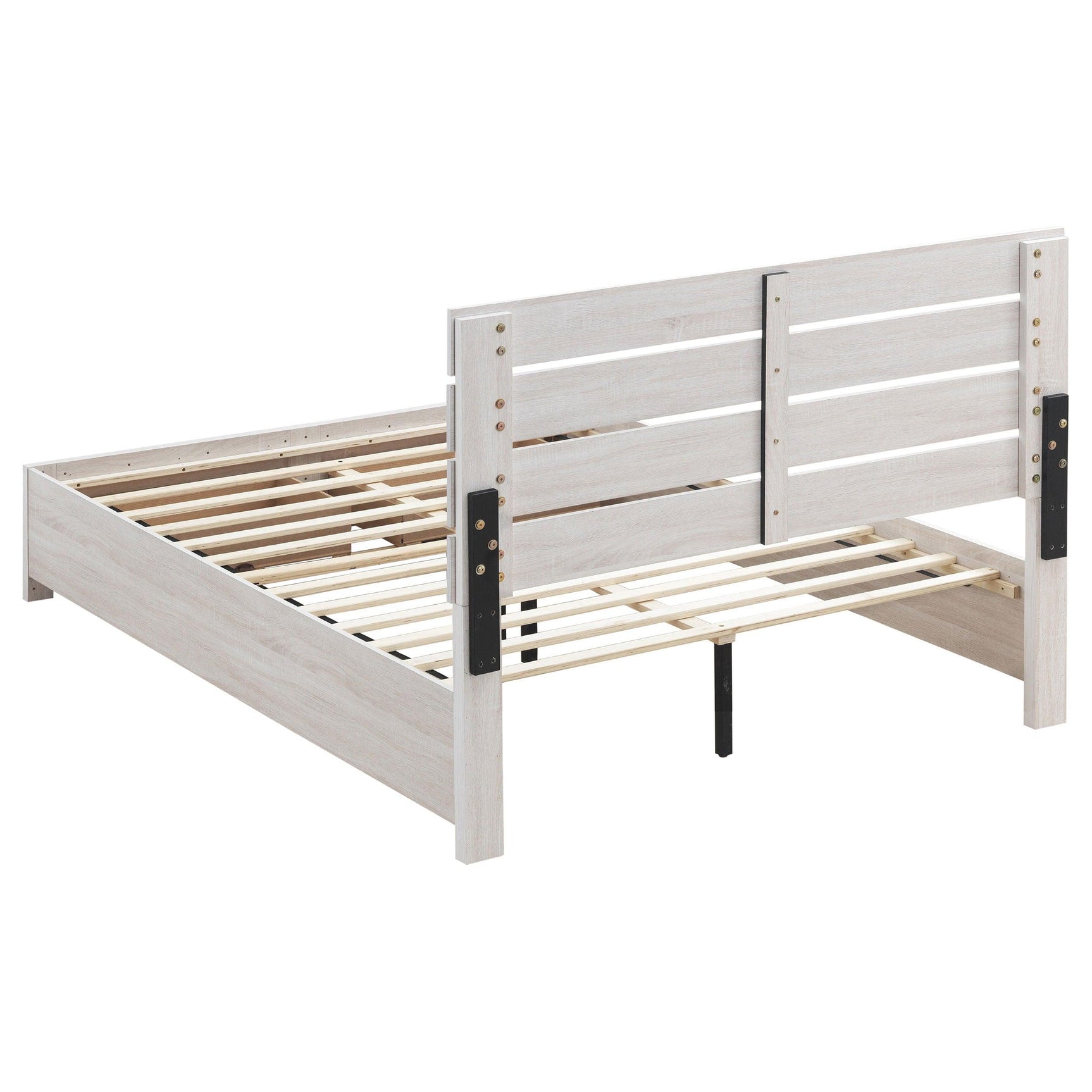 Main view of coastal white storage bed in Marion set