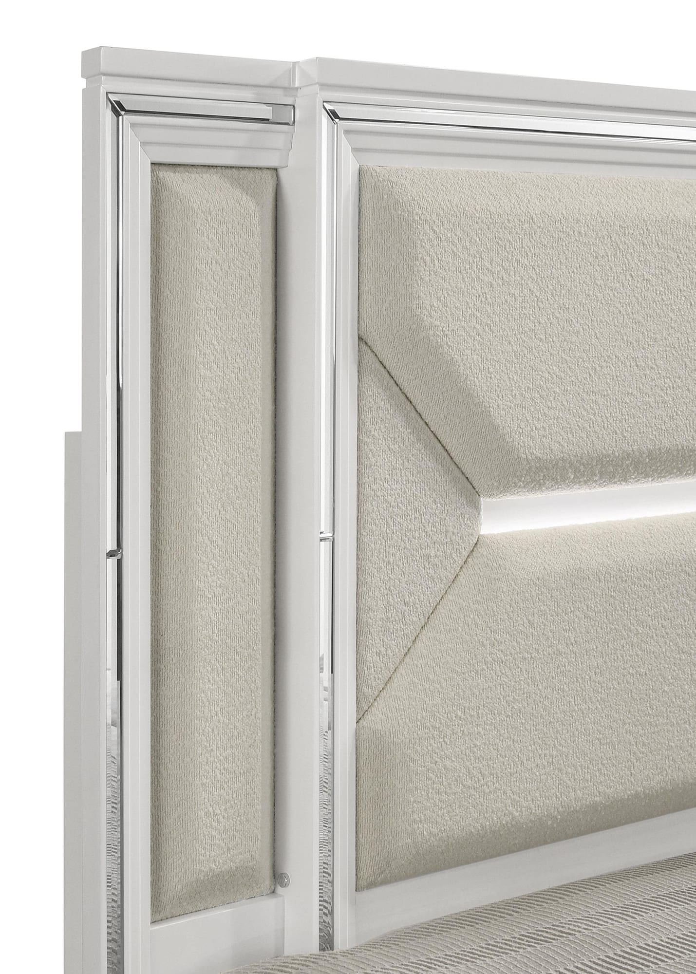 Marmore 64-inch Eastern King Panel Bed LED Headboard White view 7