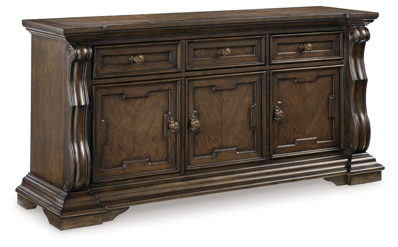 Maylee Dining Buffet side angle showing drawers