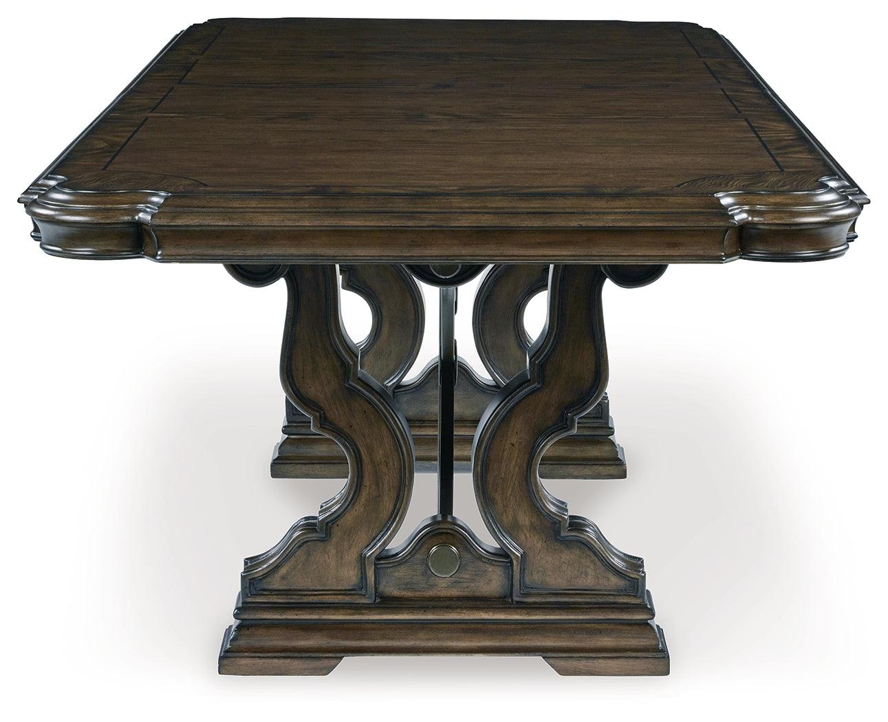 Maylee Table ornamental applique detail