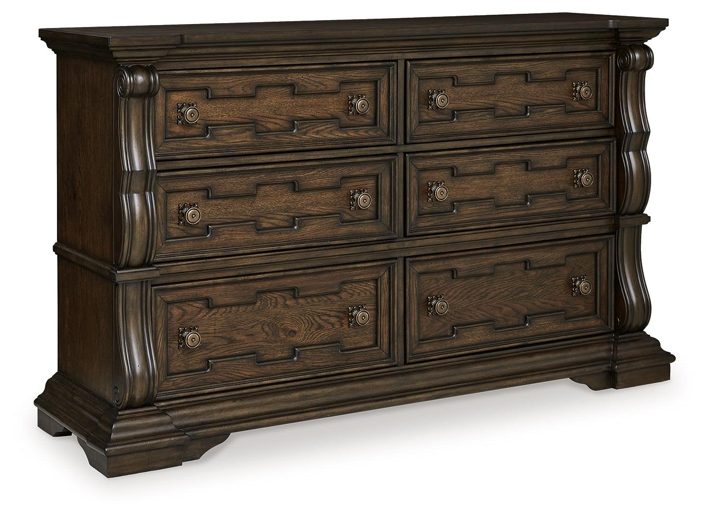 Maylee Dark Brown Dresser drawer details